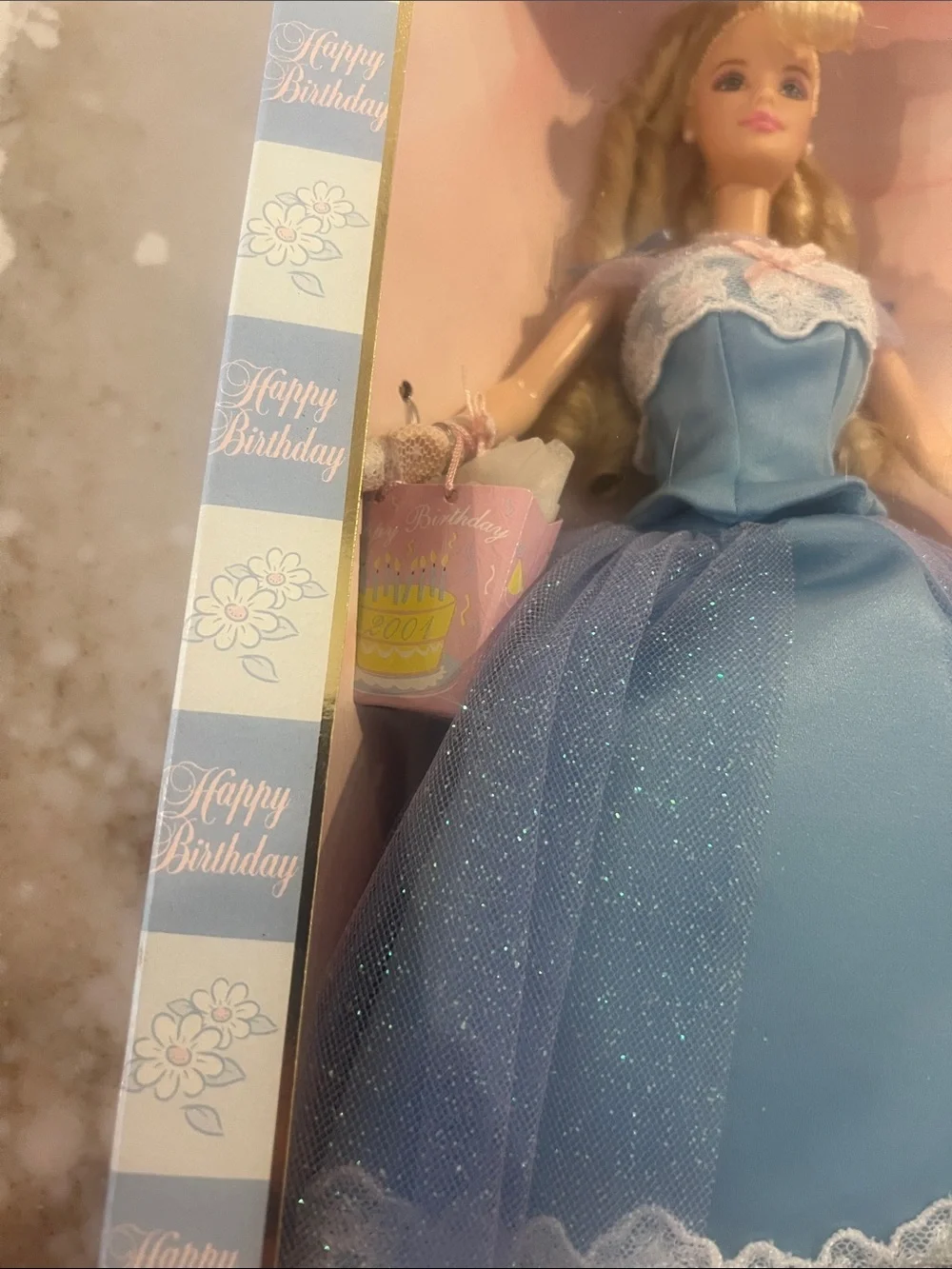 Barbie 2001 Birthday Wishes Doll in Shimmery Blue and Pink